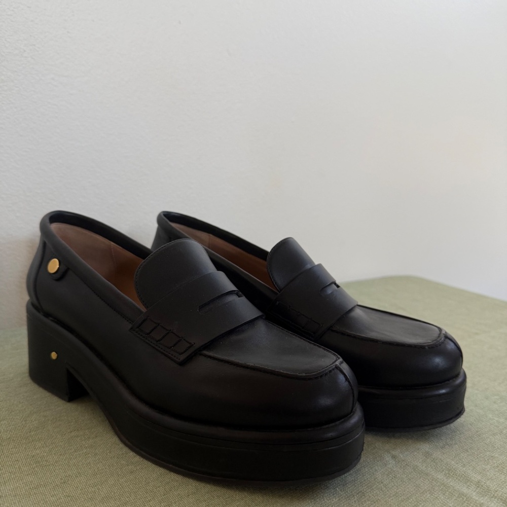 Laurence Dacade Ivone Black Leather Chunky Loafers Made in Italy - Picture 10 of 12